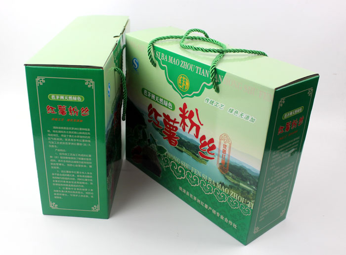 定制禮品包裝盒，長沙包裝廠力助桃源縣芭茅洲“紅薯粉絲”檔次倍增